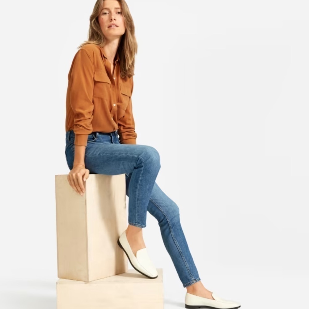 EVERLANE The Mid-Rise Skinny Jean size 27 blue